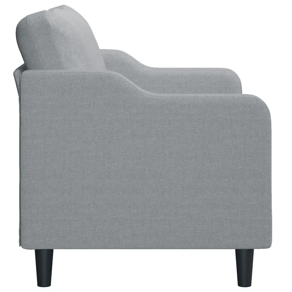 Grey Fabric 2-Seater Sofa with Padded Armrests