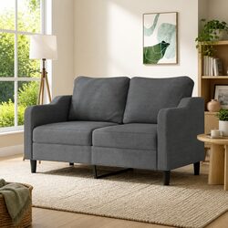 Grey Fabric 2-Seater Sofa for Cozy Living Spaces