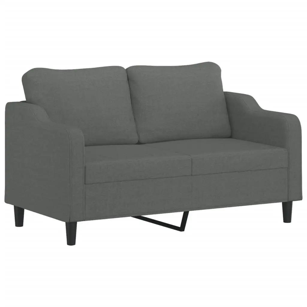 2-Seater Sofa Grey Fabric 140cm Modern Upholstered Couch
