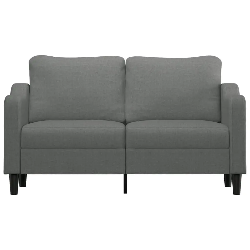 2-Seater Sofa Grey Fabric 140cm Modern Upholstered Couch