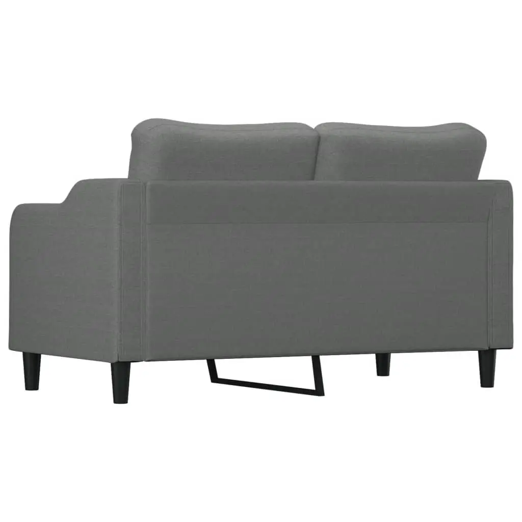 2-Seater Sofa Grey Fabric 140cm Modern Upholstered Couch