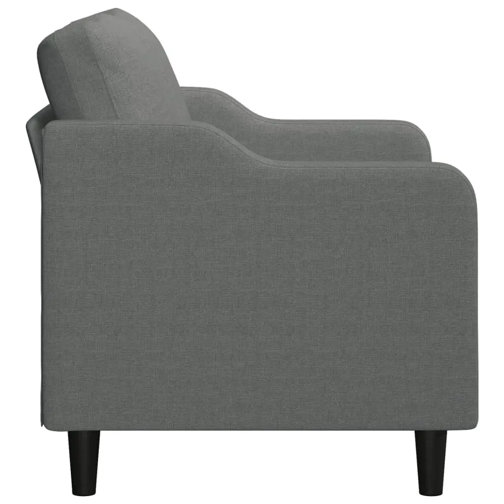 2-Seater Sofa Grey Fabric 140cm Modern Upholstered Couch