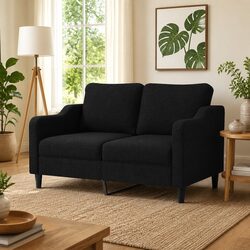 Comfortable 2-Seater Sofa in Black for Your Living Room