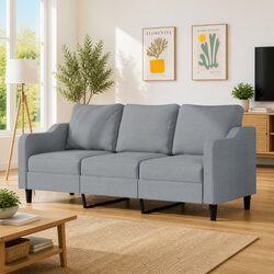 Light Grey 3-Seater Sofa for Cozy Living Rooms