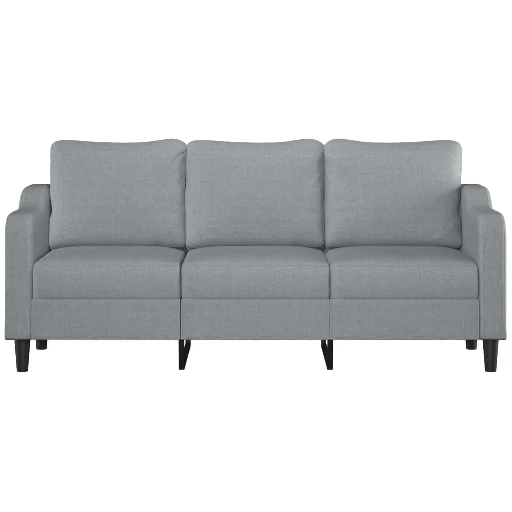 3-Seater Sofa Light Grey 180cm Modern Fabric Upholstered Couch
