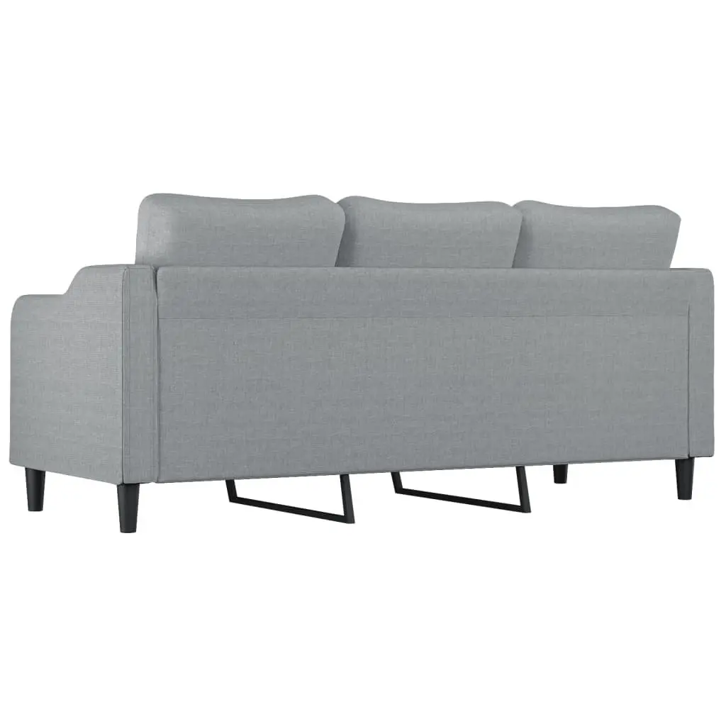 3-Seater Sofa Light Grey 180cm Modern Fabric Upholstered Couch