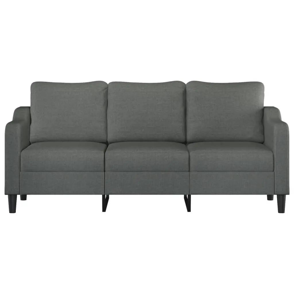 3-Seater Sofa Grey 180cm Fabric Couch Metal Frame Living Room Furniture