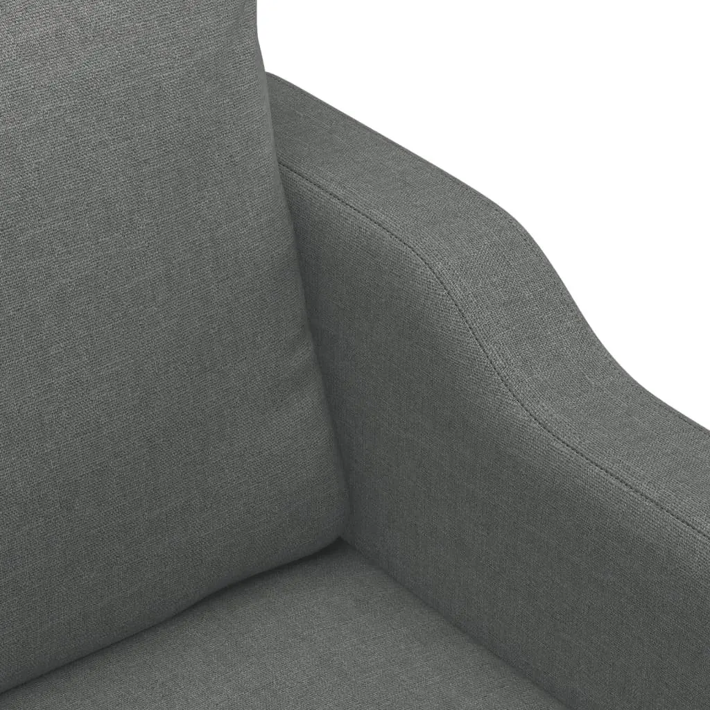 3-Seater Sofa Grey 180cm Fabric Couch Metal Frame Living Room Furniture