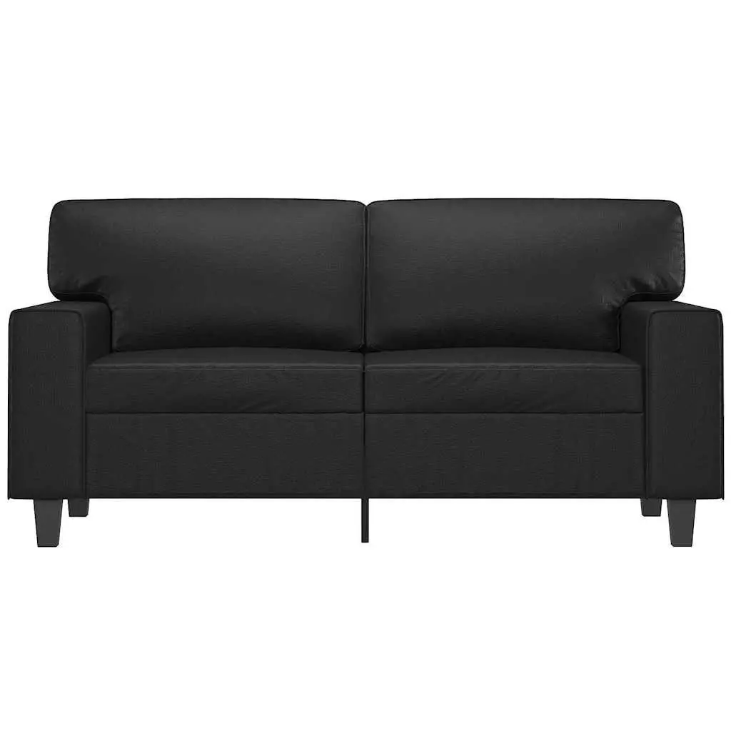 2-Seater Sofa Black 120cm Modern Faux Leather Couch