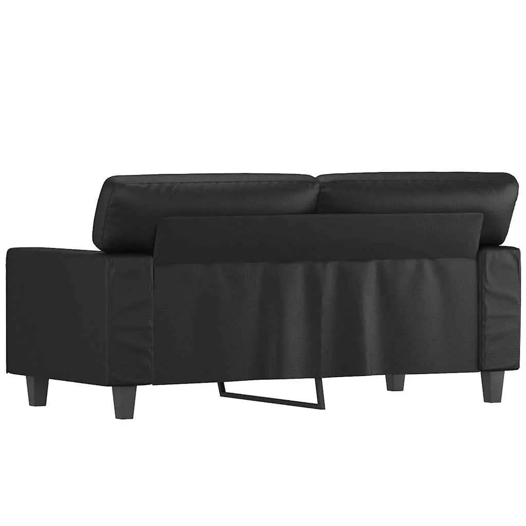 2-Seater Sofa Black 120cm Modern Faux Leather Couch