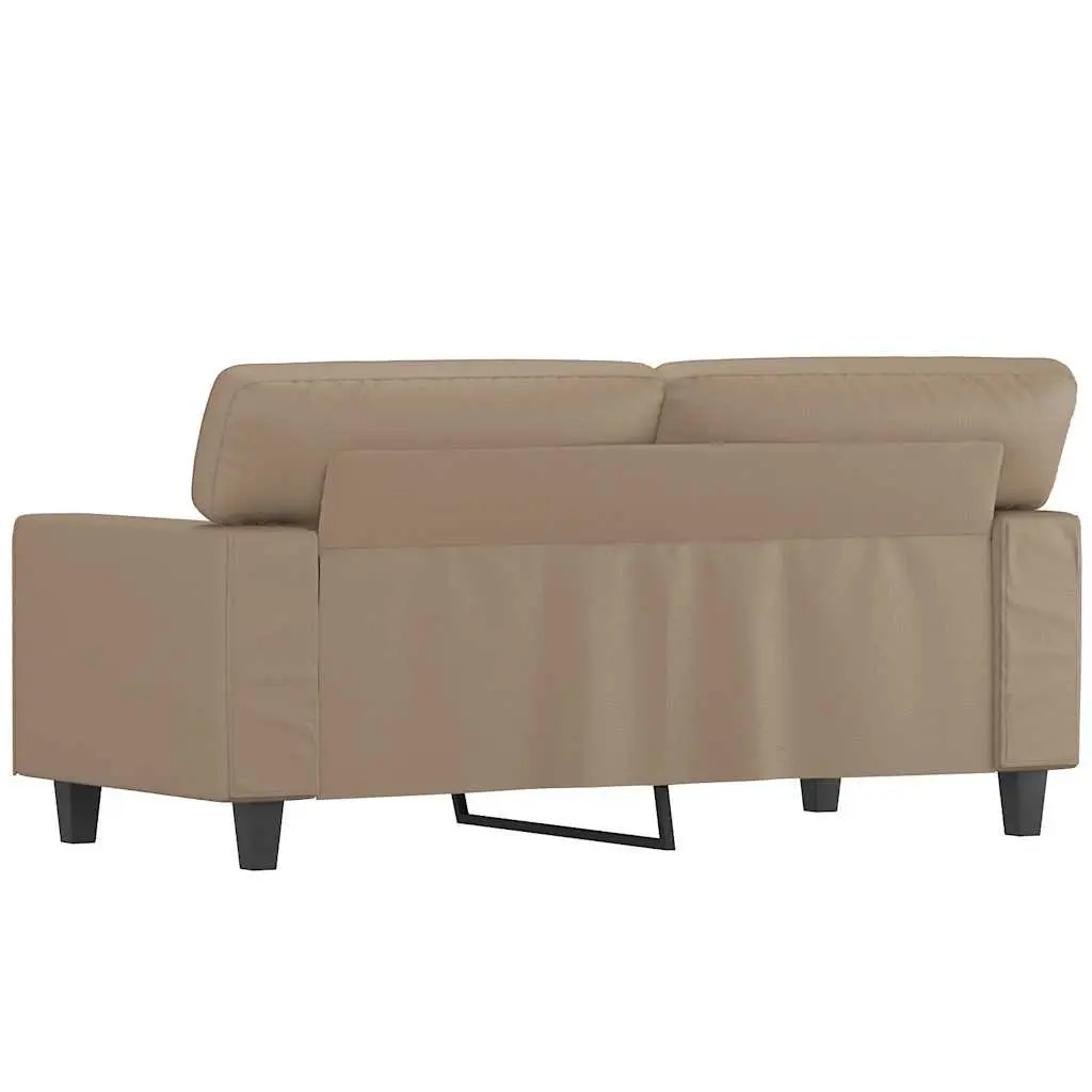 Brown Modern Lounge Couch Faux Leather 2 Seater Sofa 120cm Metal Frame