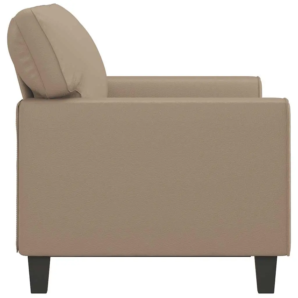 Brown Modern Lounge Couch Faux Leather 2 Seater Sofa 120cm Metal Frame