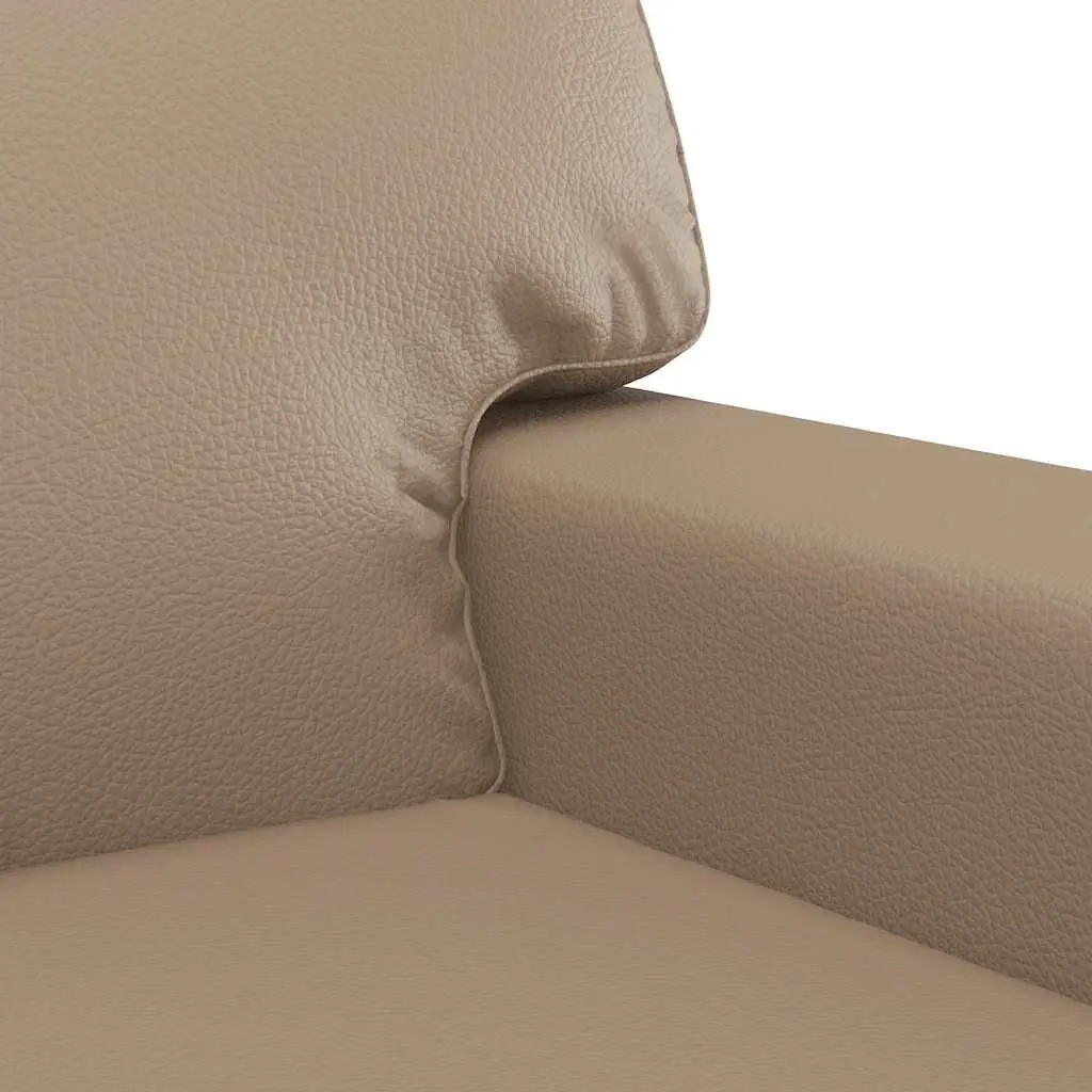 Brown Modern Lounge Couch Faux Leather 2 Seater Sofa 120cm Metal Frame