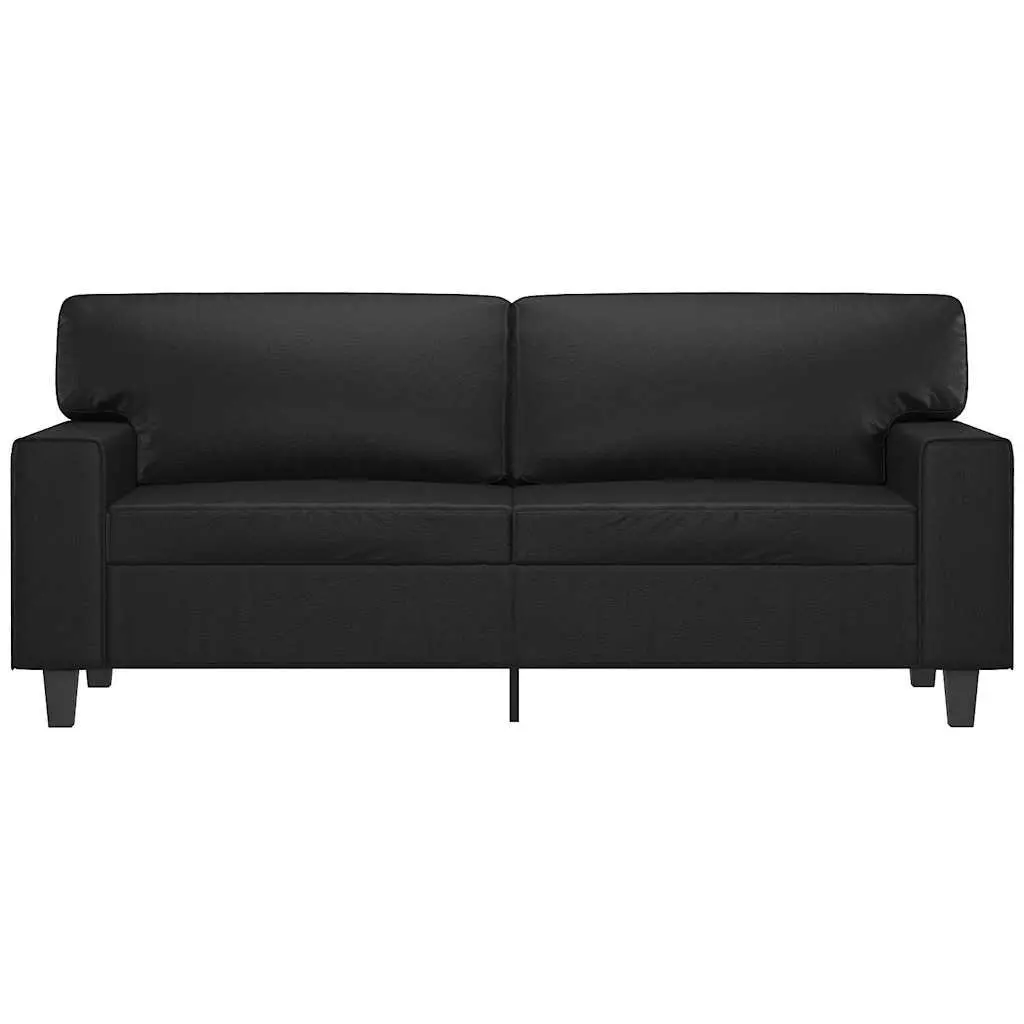 2-Seater Sofa Black 140cm Modern Faux Leather Couch
