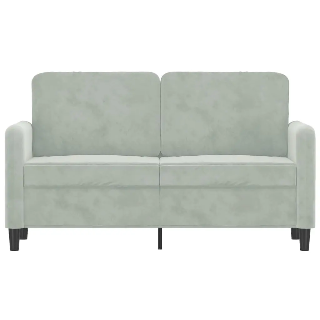 2-Seater Sofa Grey Velvet 120cm Modern Living Room Couch Comfortable Padded