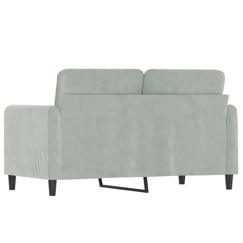 2-Seater Sofa Grey Velvet 120cm Modern Living Room Couch Comfortable Padded
