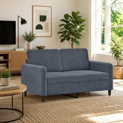 Grey Velvet 2-Seater Sofa 120cm for Cozy Living Spaces