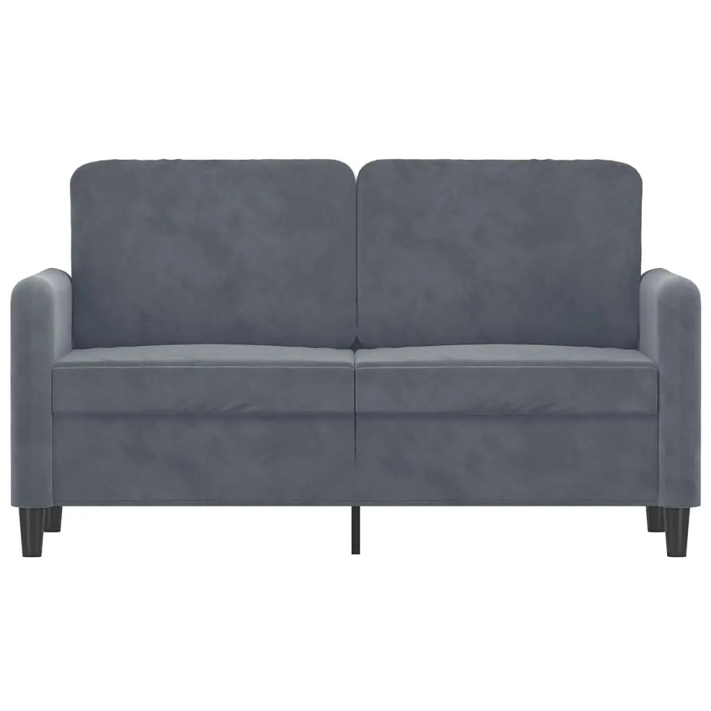 2-Seater Sofa Grey Velvet 120cm Modern Living Room Couch Comfortable Padded