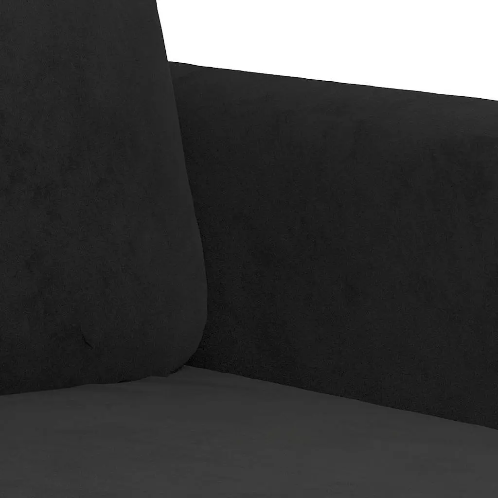 2-Seater Sofa Black 120cm Velvet Upholstered Living Room Couch Modern Design