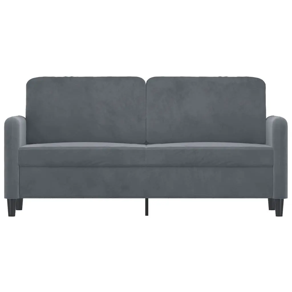 2-Seater Sofa Grey 140cm Modern Velvet Upholstered Furniture