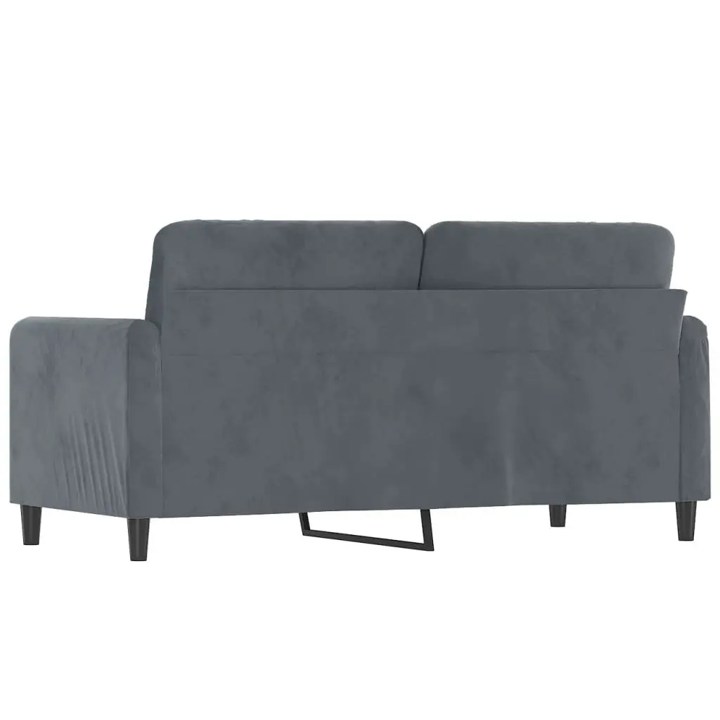 2-Seater Sofa Grey 140cm Modern Velvet Upholstered Furniture