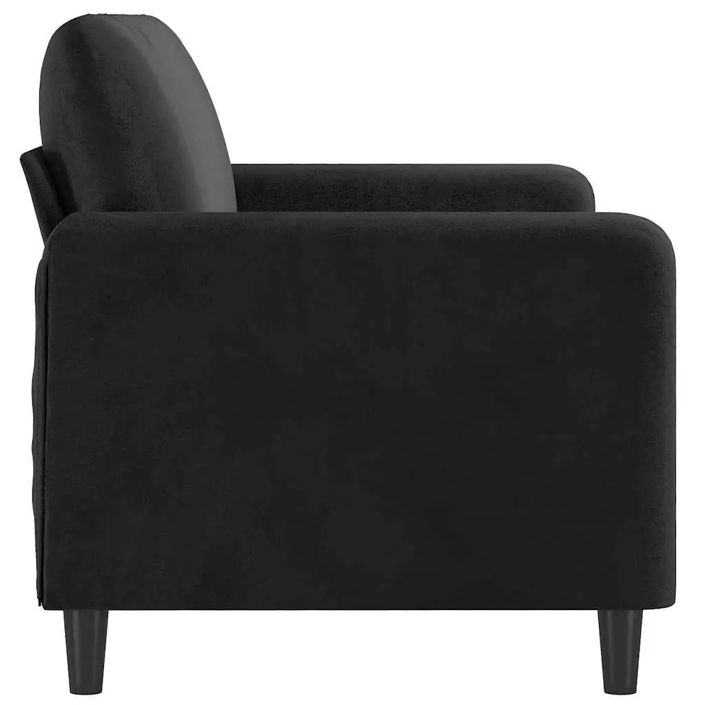 Black Velvet Upholstered 140cm Modern Lounge Couch 2-Seater Sofa Living Room