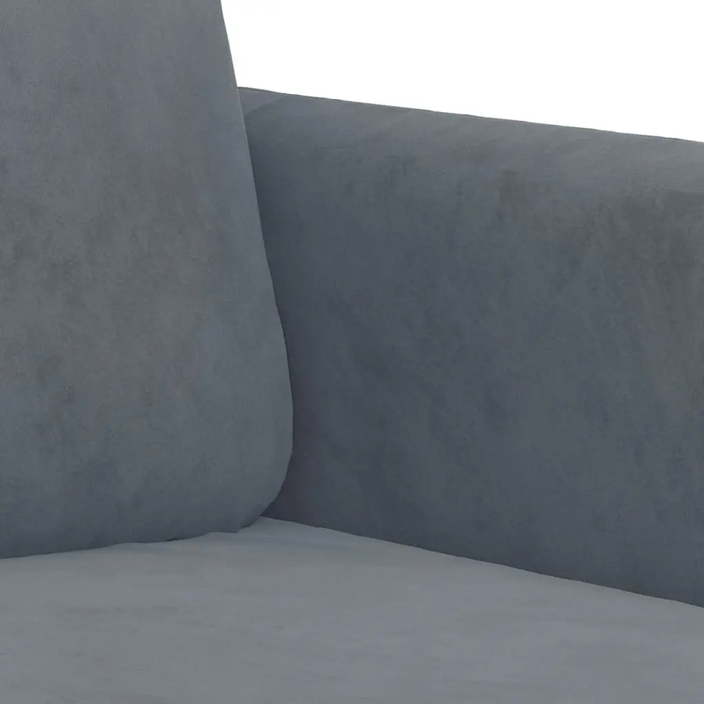 Grey Velvet Sofa 180cm Modern 3-Seater Couch Living Room Furniture