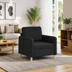 Modern Black Fabric Sofa Chair for Cozy Living Spaces
