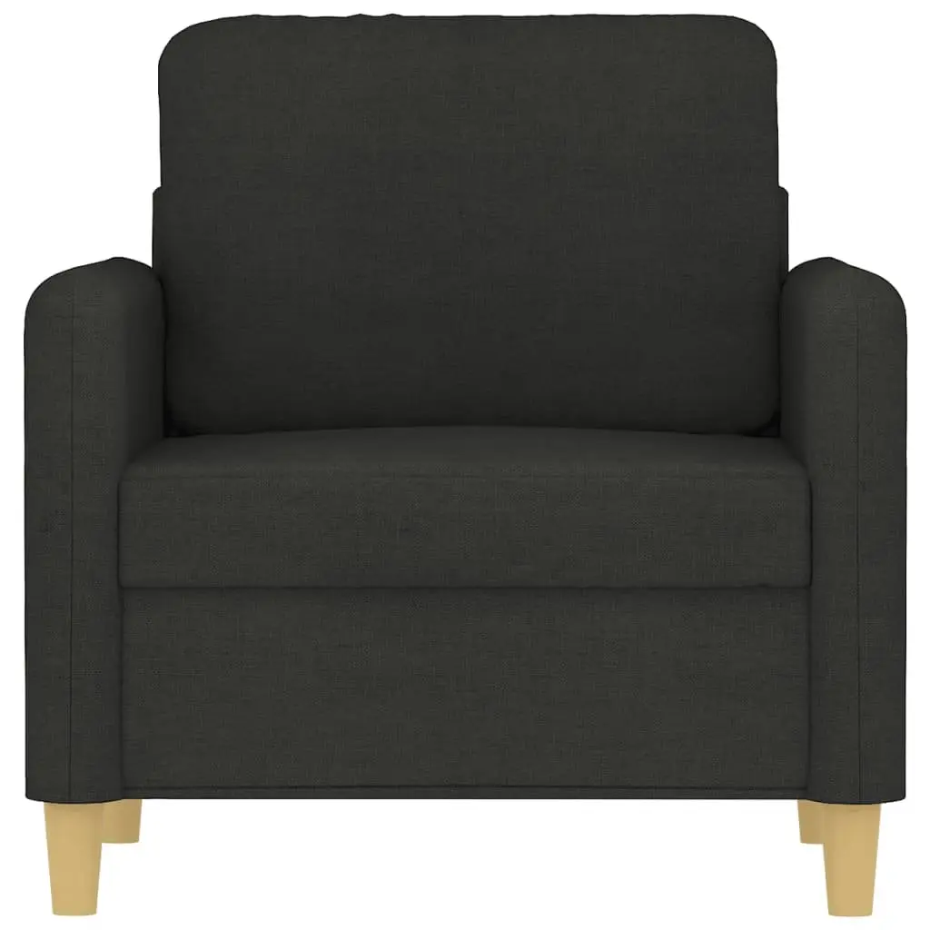 Sofa Chair Black Fabric 60cm Modern Metal Frame Padded Seat