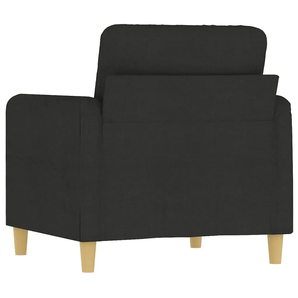 Sofa Chair Black Fabric 60cm Modern Metal Frame Padded Seat