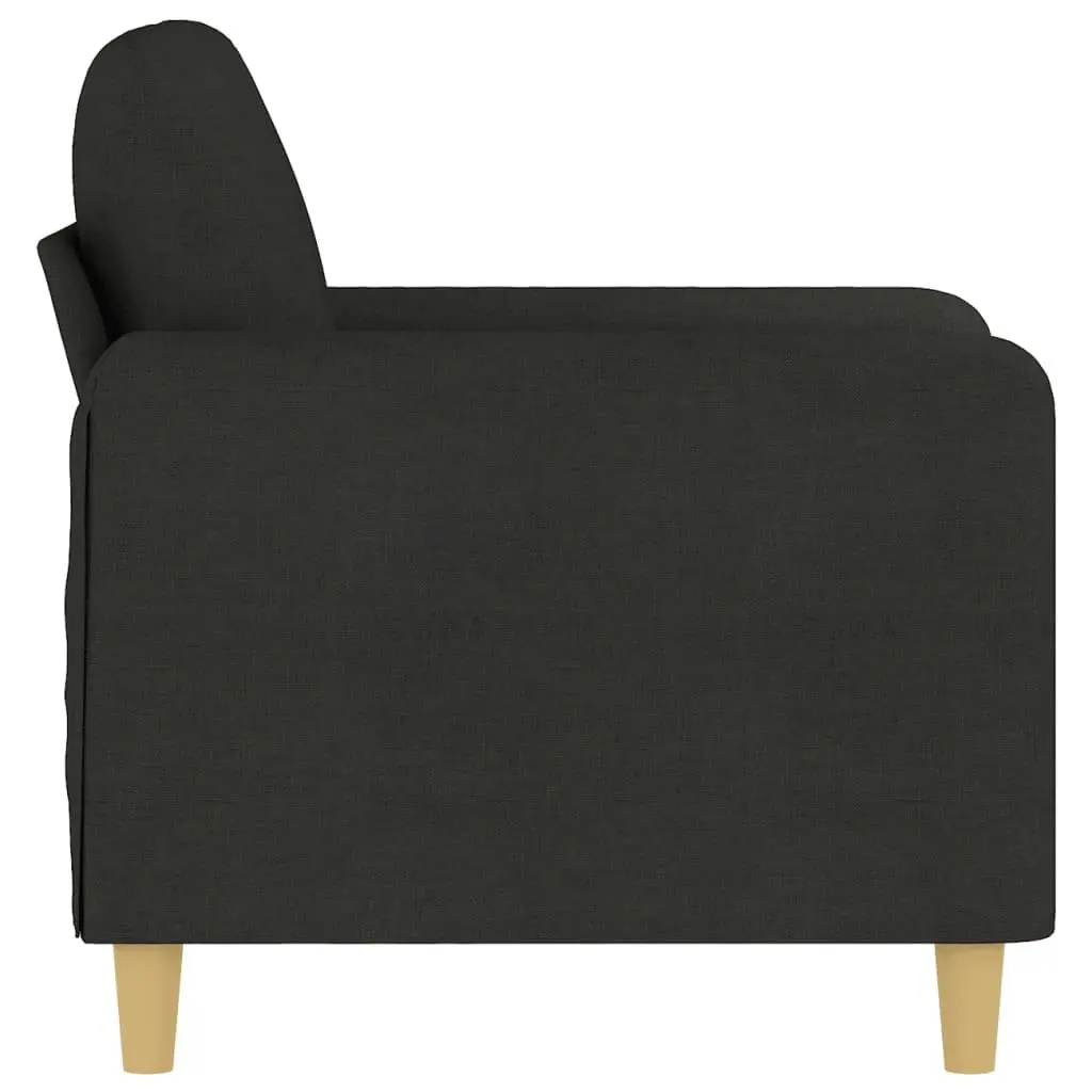 Sofa Chair Black Fabric 60cm Modern Metal Frame Padded Seat