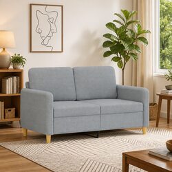 Comfortable Grey Fabric 2-Seater Sofa for Living Rooms