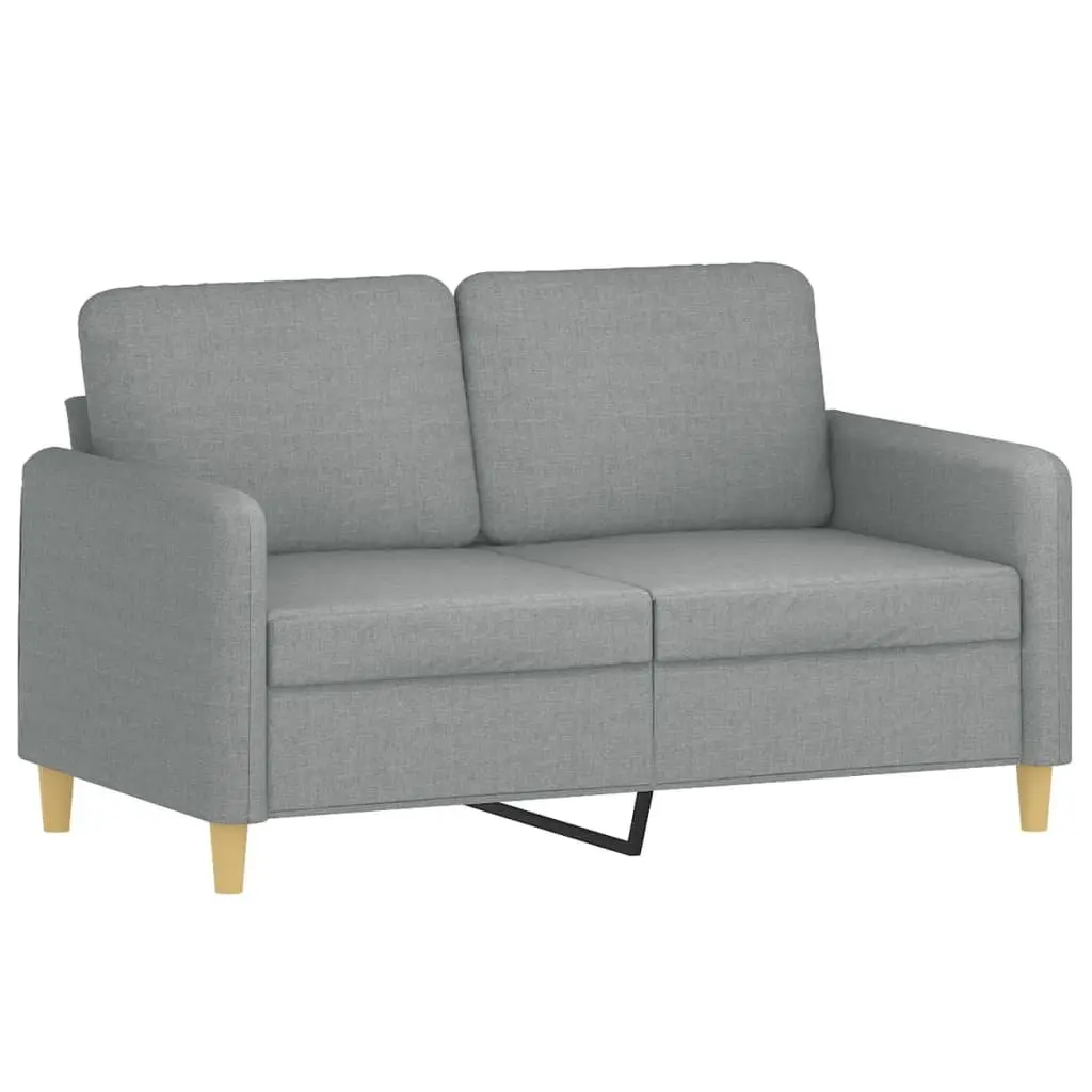 2-Seater Sofa Grey Fabric 120cm Metal Frame Upholstered Lounge Seat