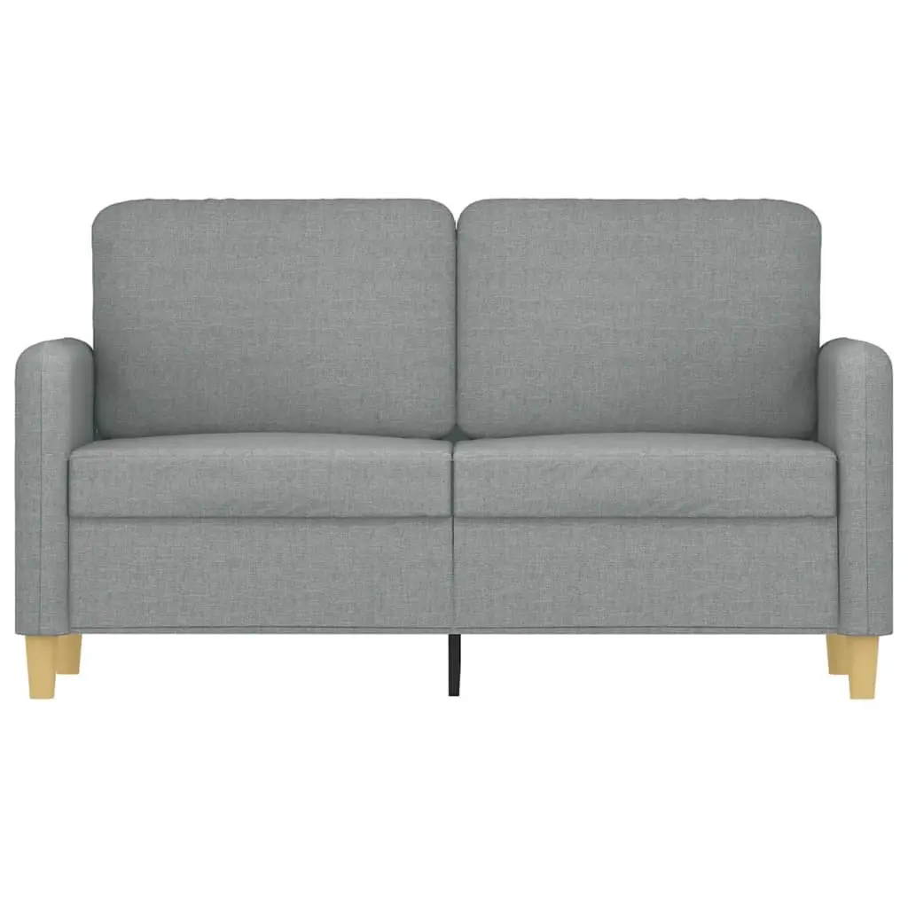 2-Seater Sofa Grey Fabric 120cm Metal Frame Upholstered Lounge Seat