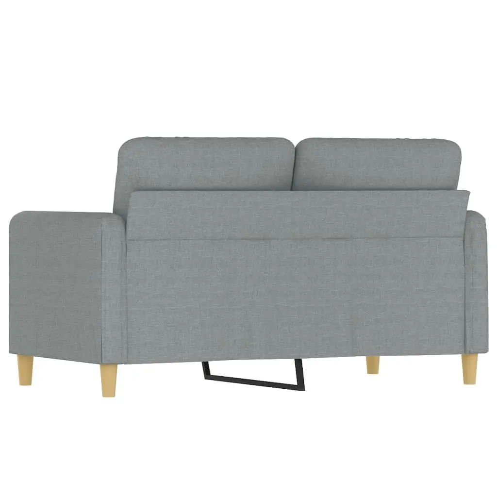 2-Seater Sofa Grey Fabric 120cm Metal Frame Upholstered Lounge Seat