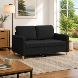 Cozy 2-Seater Black Sofa for Living Rooms