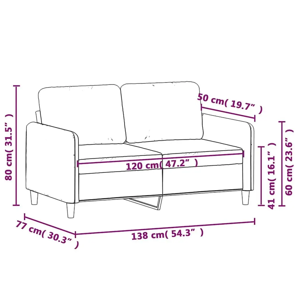 2-Seater Black Sofa for Living Rooms