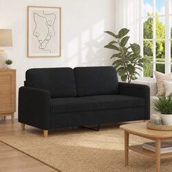 Stylish 2-Seater Sofa in Black for Living Room