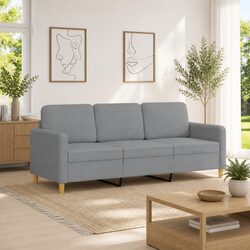 Cozy 3-Seater Sofa in Grey Fabric 180cm