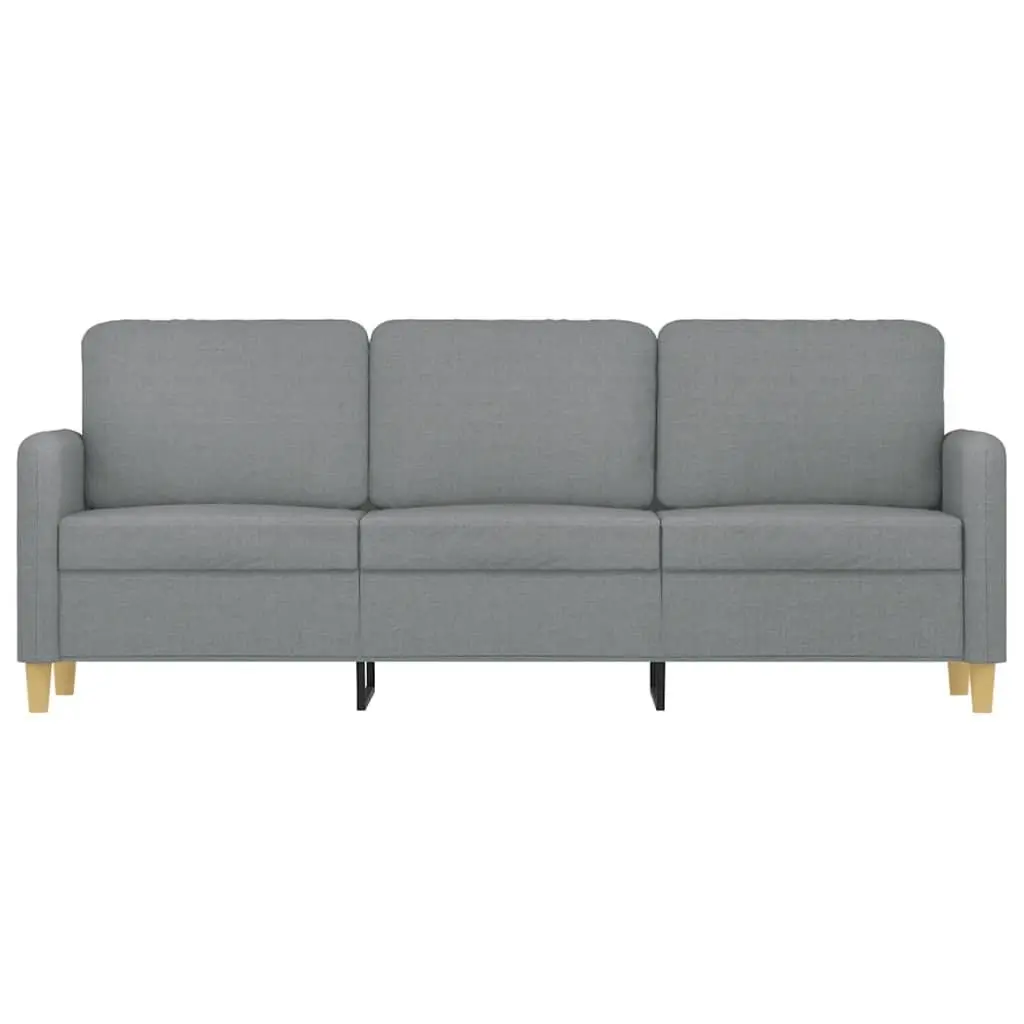 Grey Upholstered 3-Seater Sofa 180cm Fabric Couch Modern Living Room Furniture