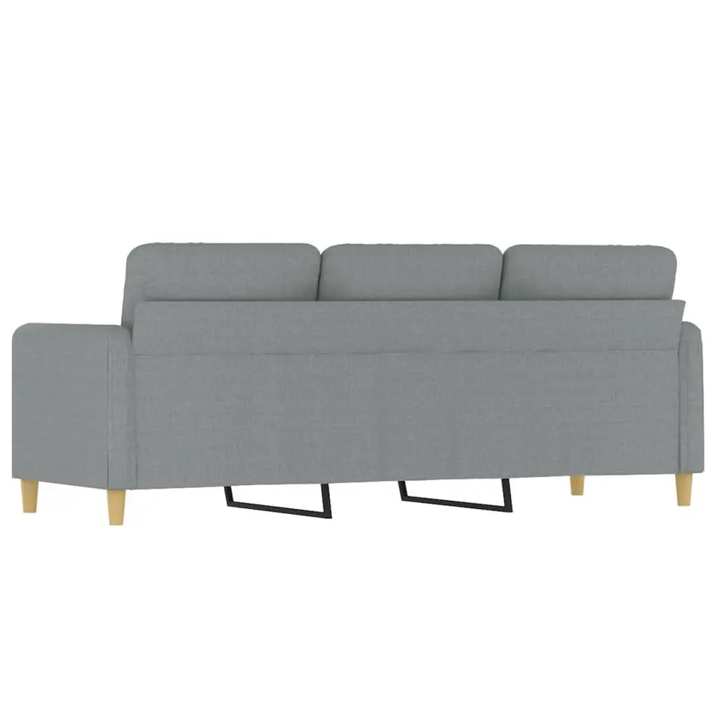 Grey Upholstered 3-Seater Sofa 180cm Fabric Couch Modern Living Room Furniture