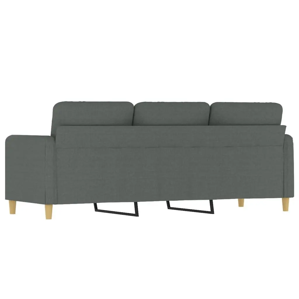 3-Seater Sofa Grey Fabric 180cm Metal Frame Living Room Couch