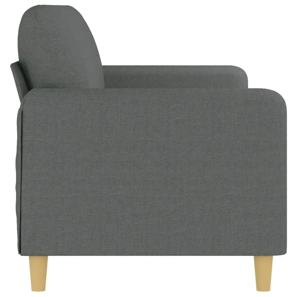 3-Seater Sofa Grey Fabric 180cm Metal Frame Living Room Couch