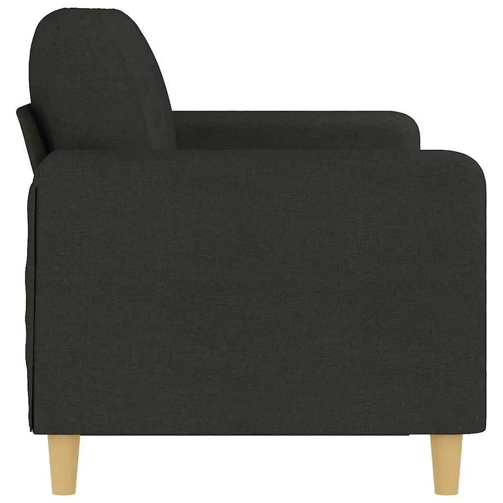 3-Seater Sofa Black Fabric 180cm Metal Frame Upholstered Lounge Seat