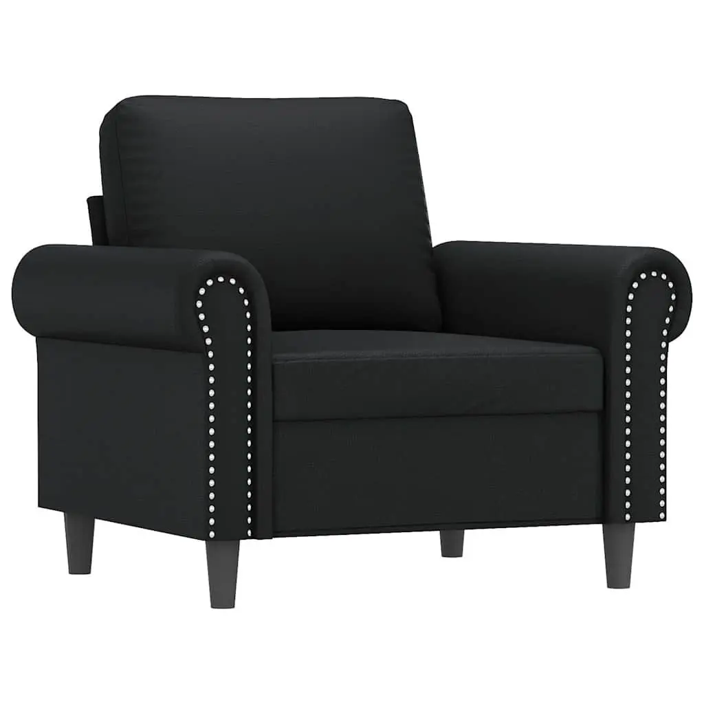 Faux Leather Sofa Chair Modern 60cm Black Metal