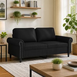 Comfortable 2-Seater Black Sofa for Modern Living