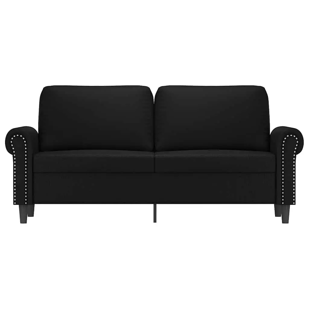 Black Faux Leather 140cm 2-Seater Sofa Modern Lounge Couch Furniture