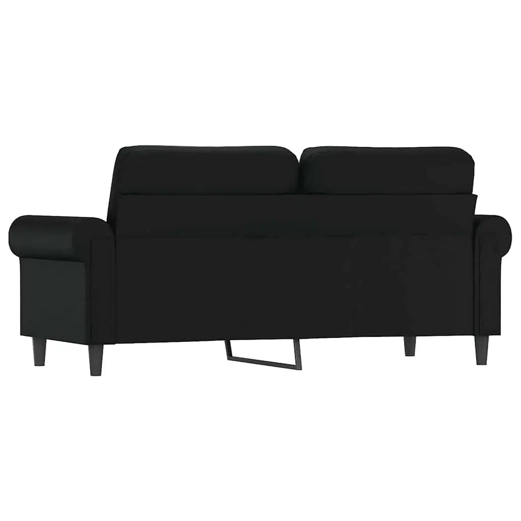 Black Faux Leather 140cm 2-Seater Sofa Modern Lounge Couch Furniture
