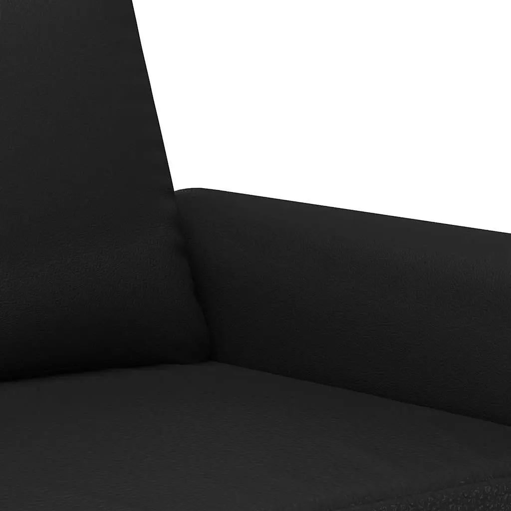 Black Faux Leather 140cm 2-Seater Sofa Modern Lounge Couch Furniture