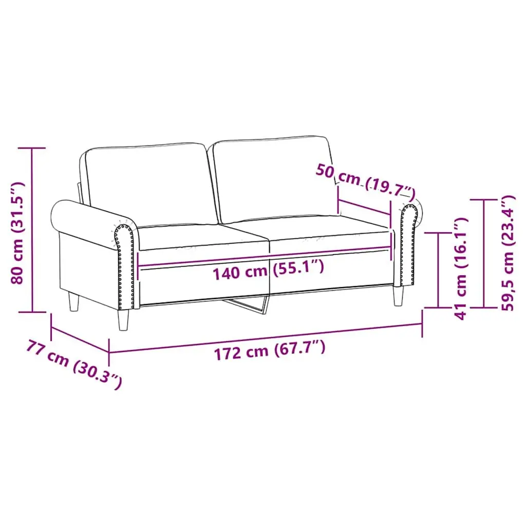 Black Faux Leather 140cm 2-Seater Sofa Modern Lounge Couch Furniture